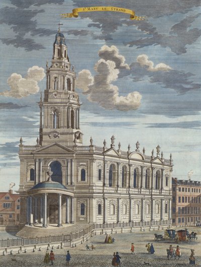 セントメアリールストランド、ロンドン市の著名な場所の展望の書、1700年頃 作： Robert Morden